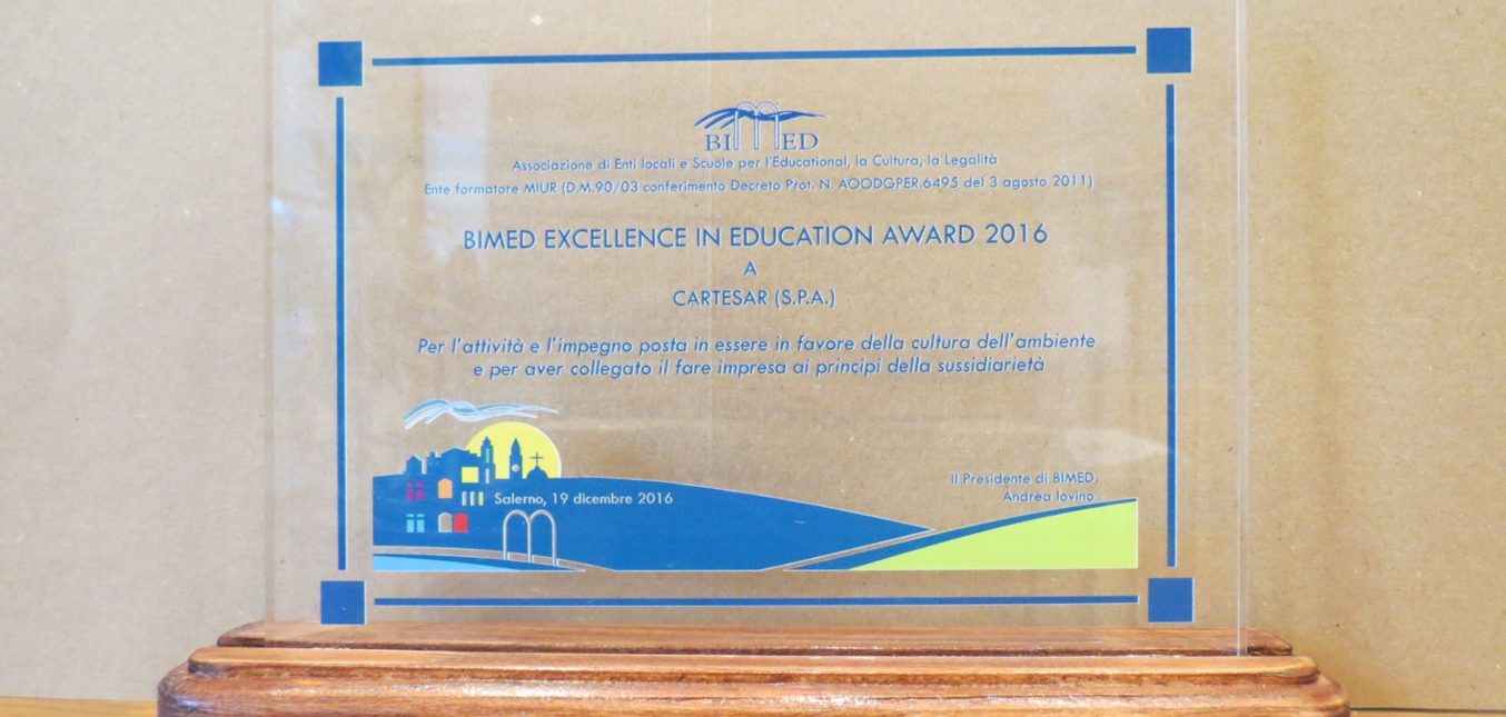 BIMED Excellence in Education Award 2016 to Cartesar
